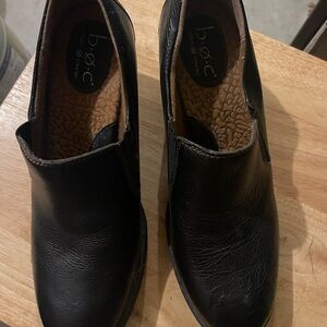 b.o.c. Black Leather Slip-On Loafers